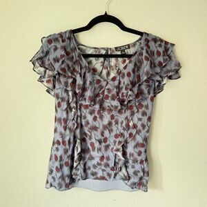 JCREW Women's Ruffle Cherry Blouse
